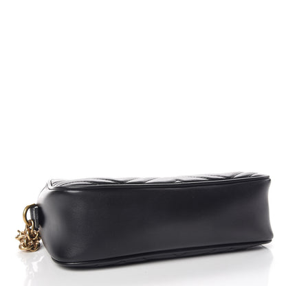 Gucci Calfskin Matelasse Small GG Marmont Chain Shoulder Bag Black 4 of 10