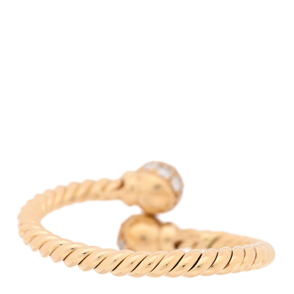 David Yurman 18K Yellow Gold Diamond Solari Bypass Ring 57 8 3 of 5