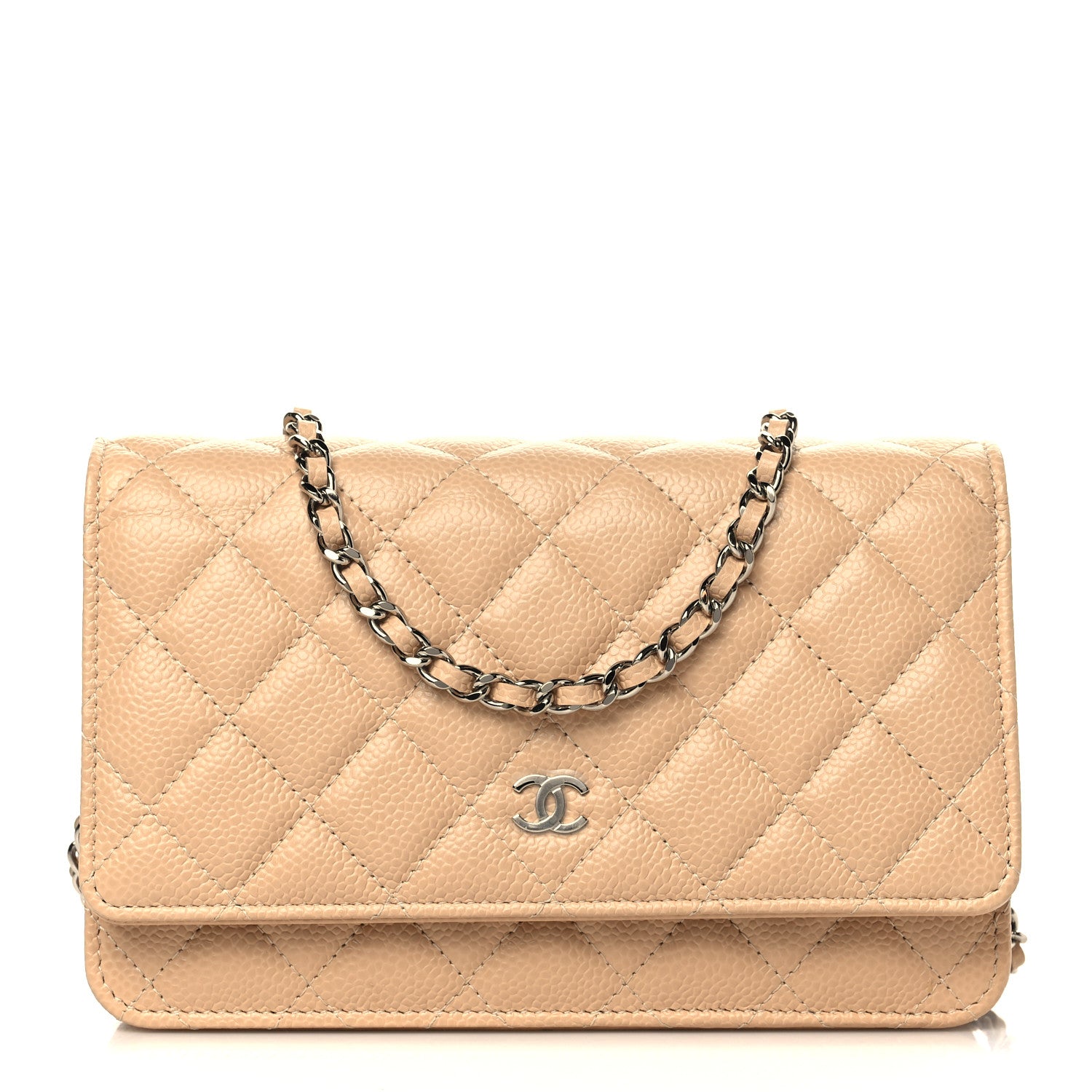 Chanel Caviar Quilted Wallet On Chain WOC Beige 1 of 11