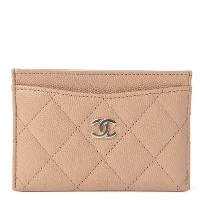 Chanel Caviar Quilted Card Holder Beige 1 of 9