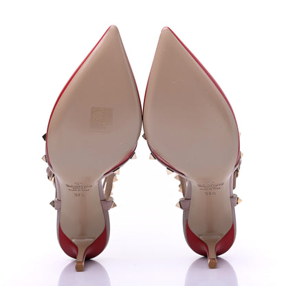 Valentino Garavani Nappa Rockstud Ankle Strap 65mm Pumps 38.5 Rosso Valentino Poudre 5 of 11