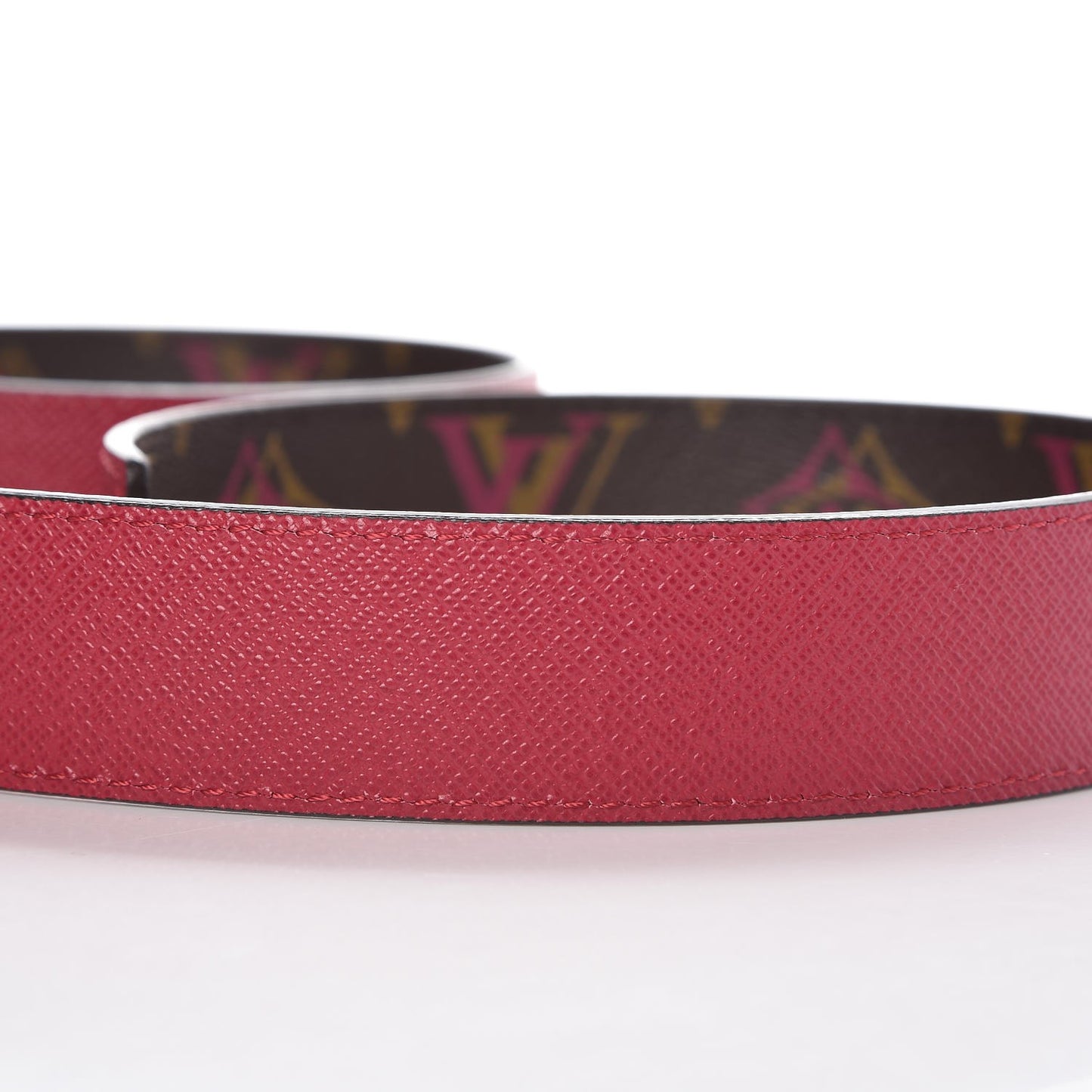 Rainbow Monogram 30mm LV Initiales Reversible Belt 80 32 Fuschia