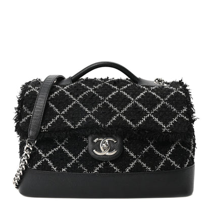 Chanel Tweed Trip Top Handle Flap Black 1 of 10