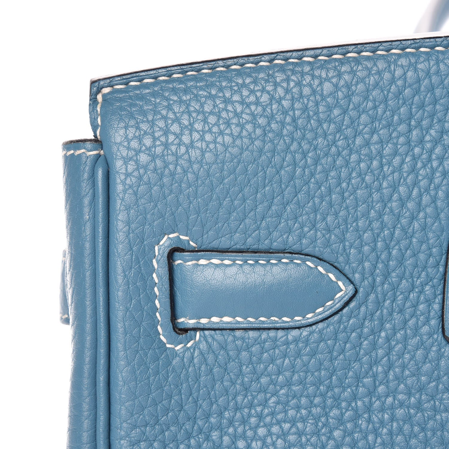 Hermes Taurillon Clemence Birkin 30 Blue Jean 17 of 40