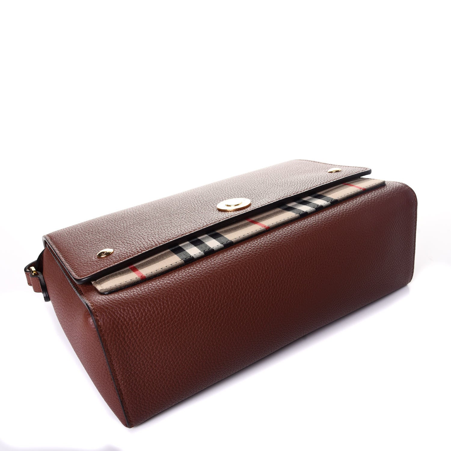 Burberry Calfskin Vintage Check Note Crossbody Bag Tan 4 of 8