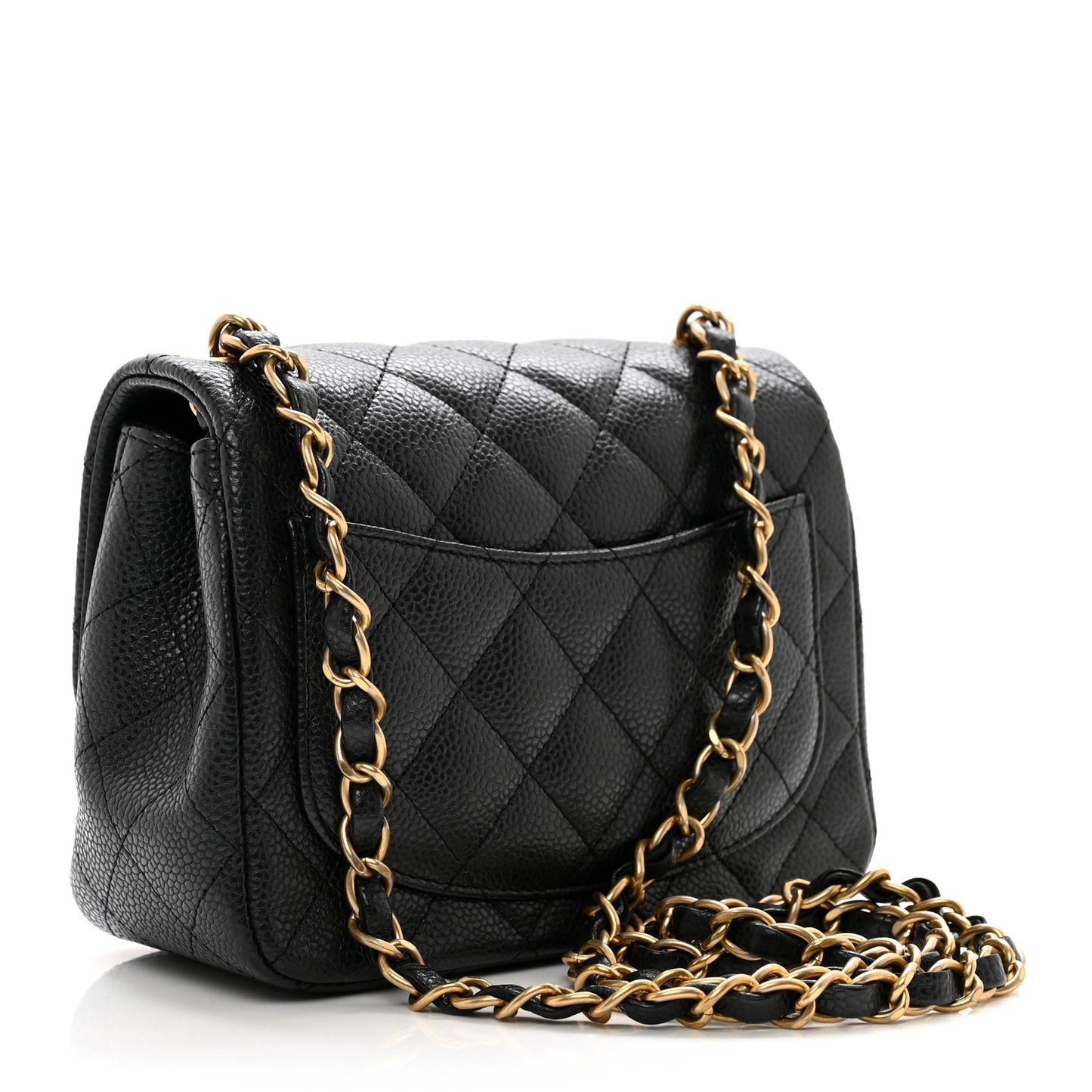 Caviar Quilted Mini Square Flap Black
