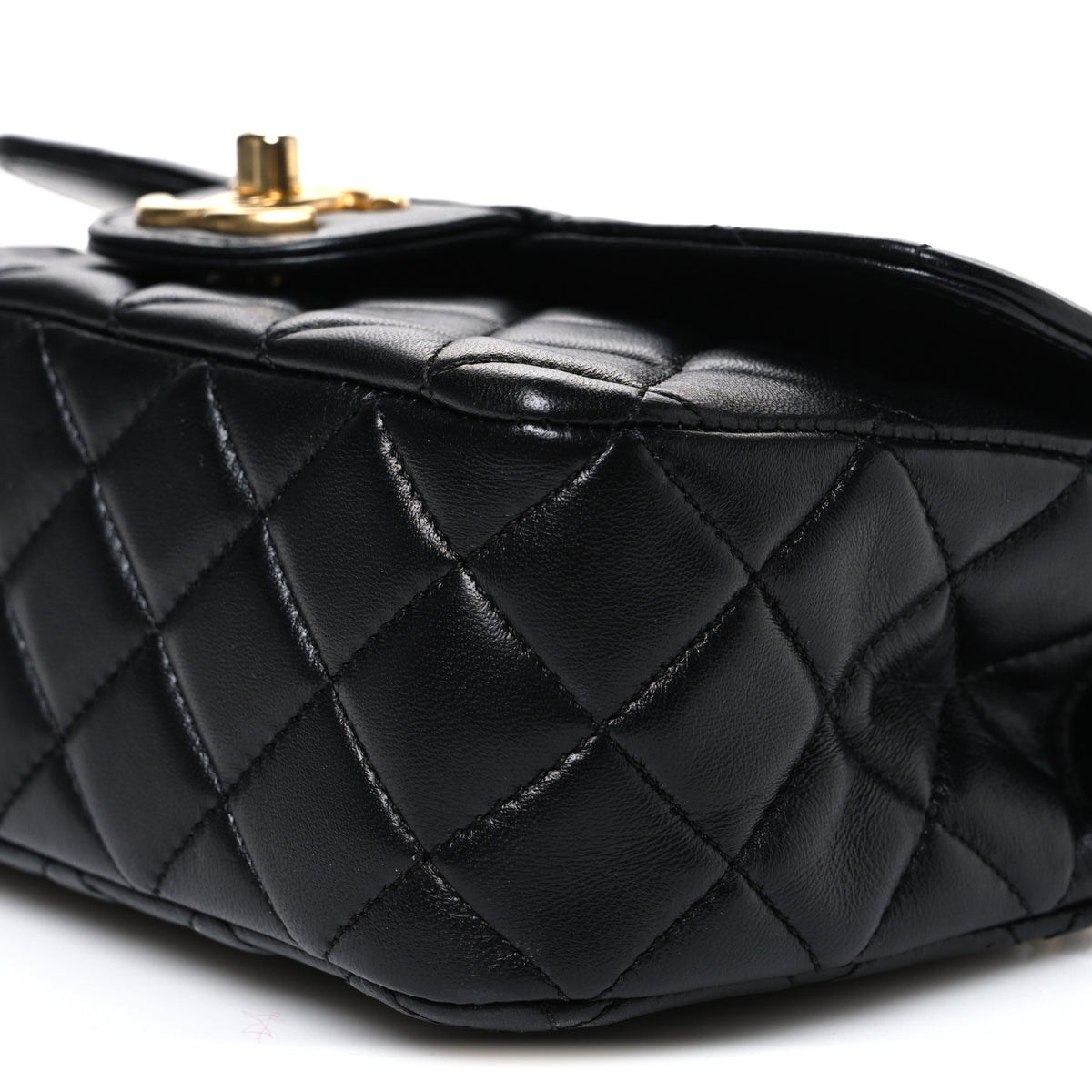 Chanel Lambskin Quilted Mini Chain Top Handle Rectangular Flap Black 10 of 10