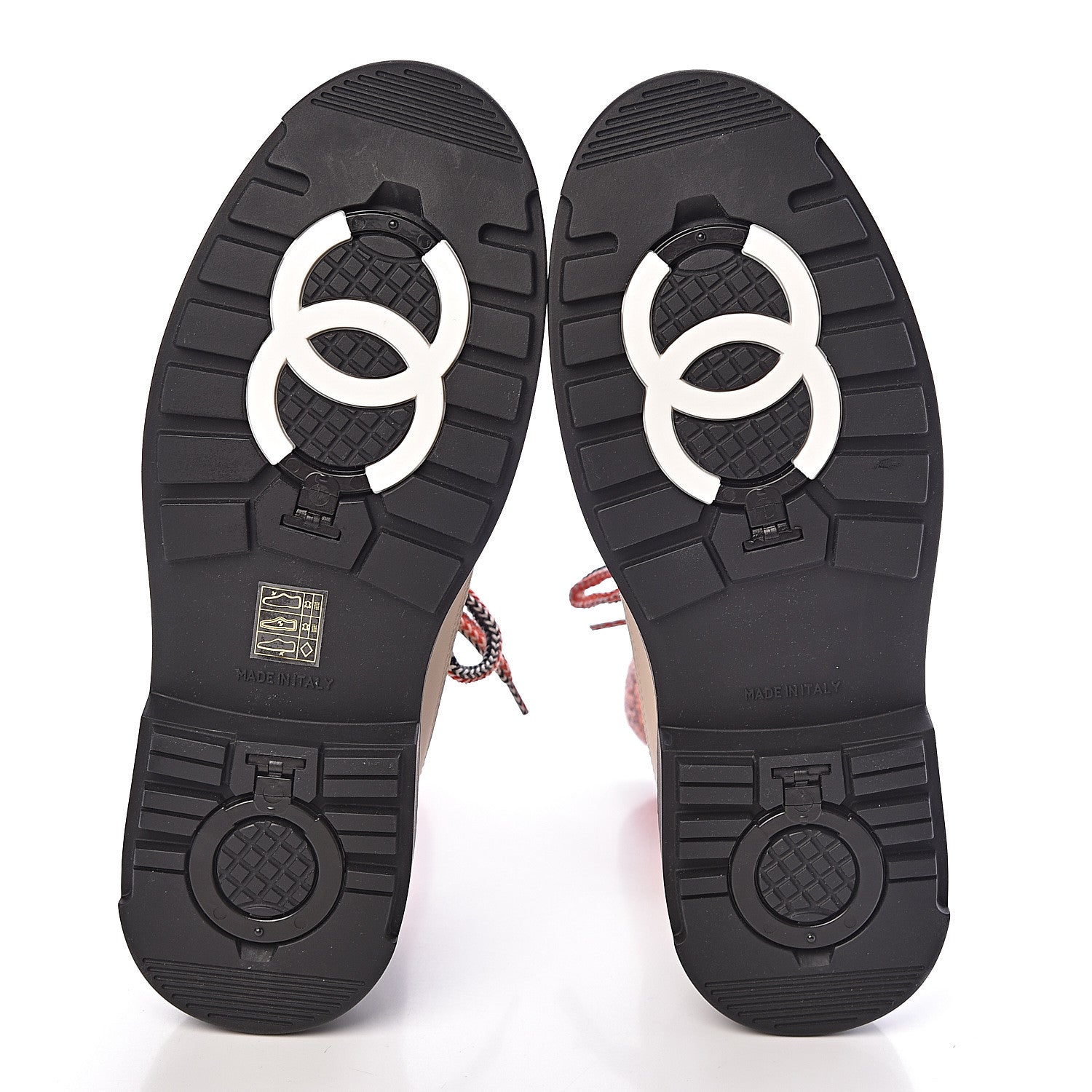 Chanel Calfskin Suede Knit CC High Top Lace Up Snow Boots 38.5 Orange Dark Grey Ivory 8 of 15
