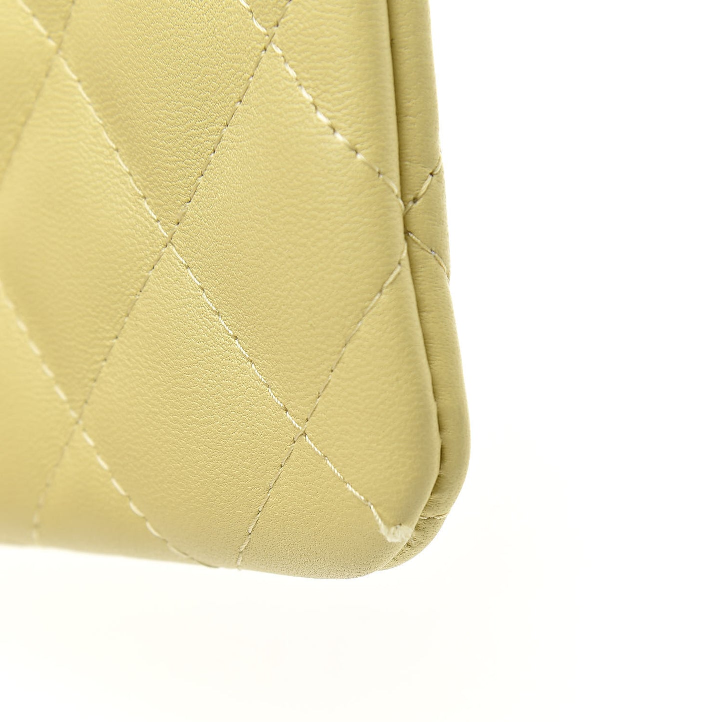Lambskin Quilted Small Cosmetic Case Yellow