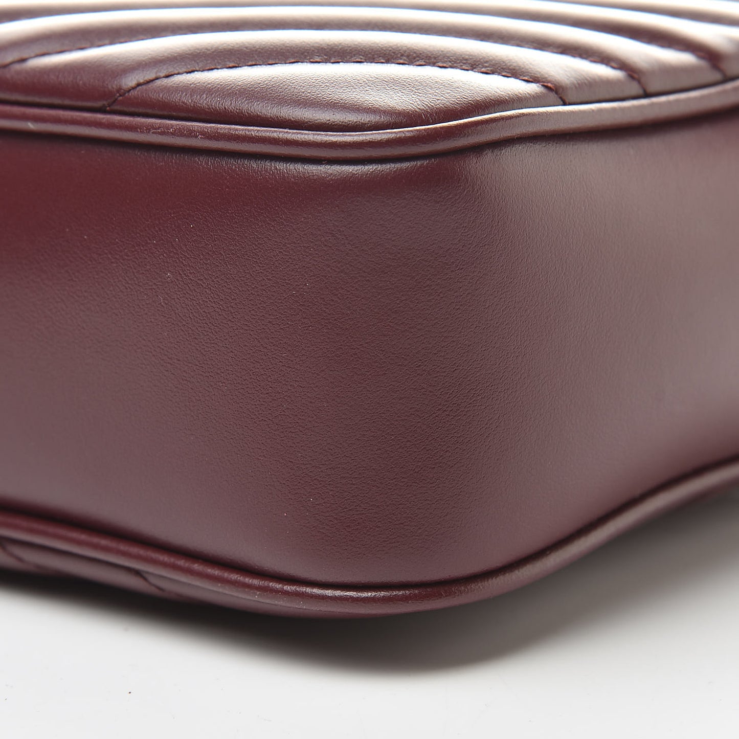 Calfskin Matelasse Monogram Lou Camera Bag Dark Legion Red