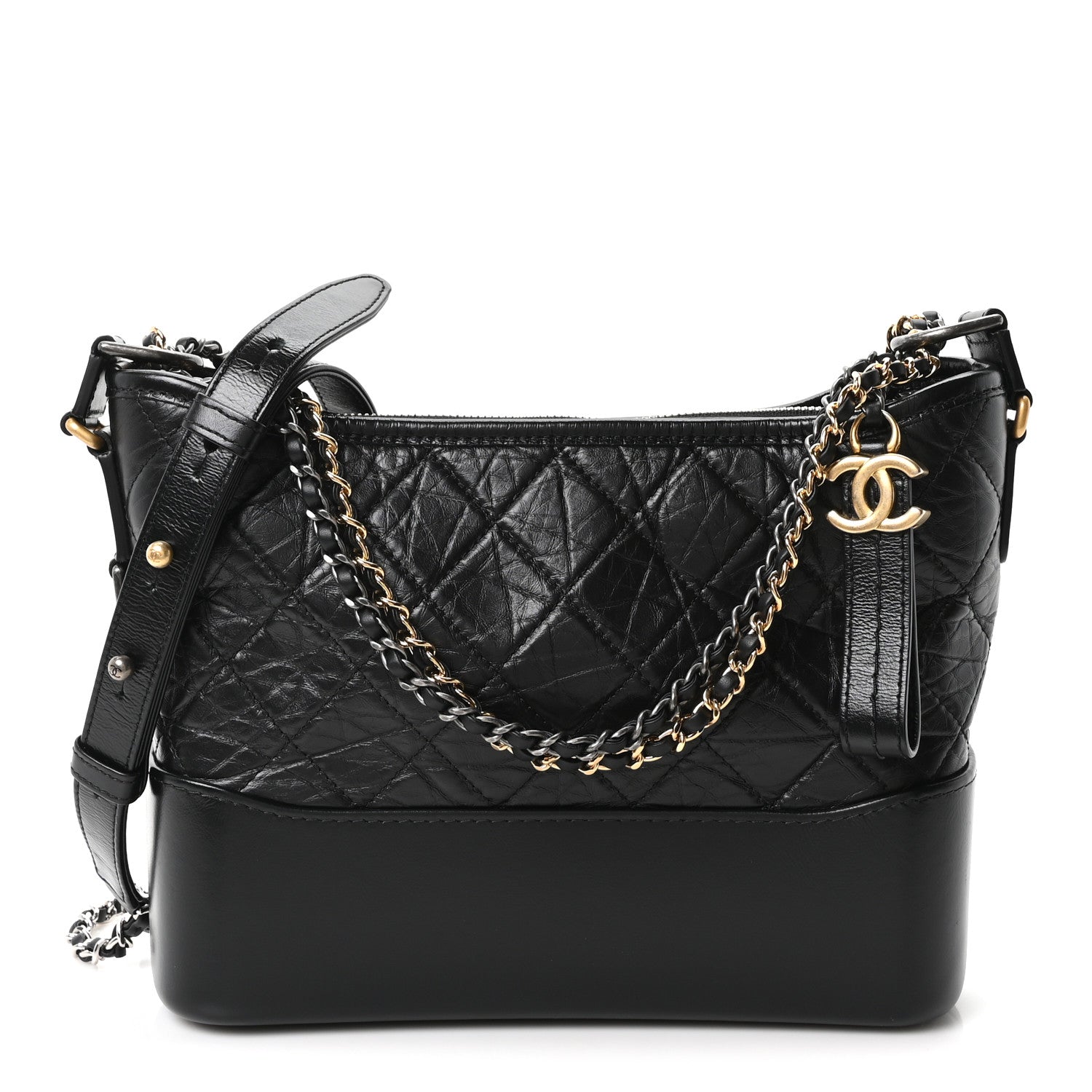 Chanel Aged Calfskin Quilted New Medium Gabrielle Hobo Black 1 of 10