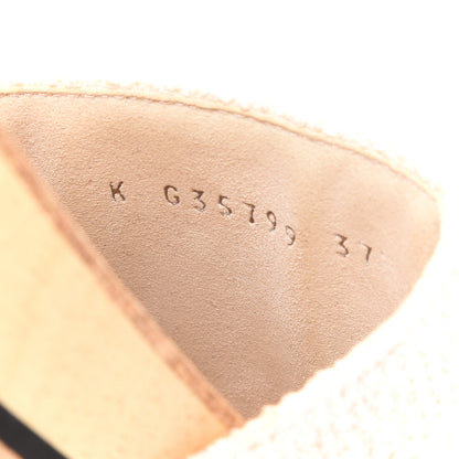 Chanel Tweed Cork CC Mule Sandals 37 White Black 7 of 7