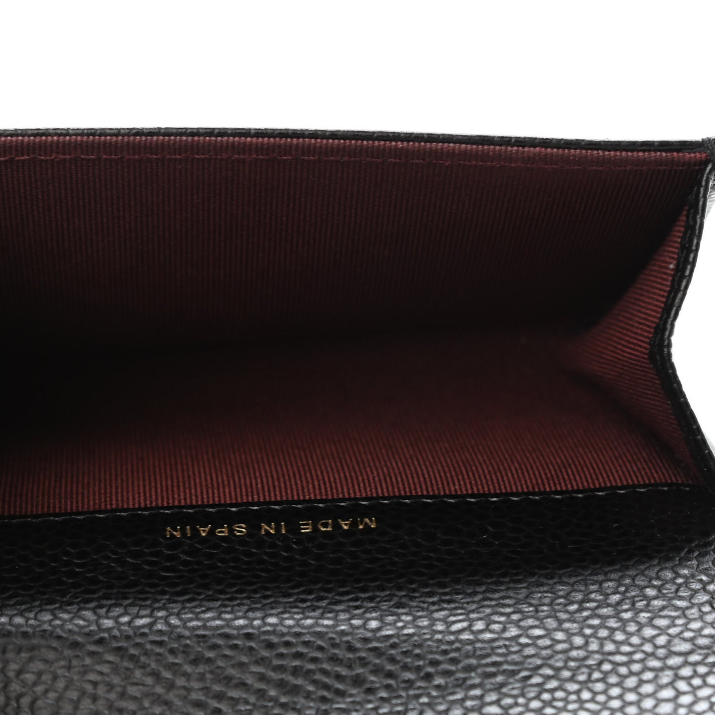 Caviar Quilted Flap Card Holder Wallet Black