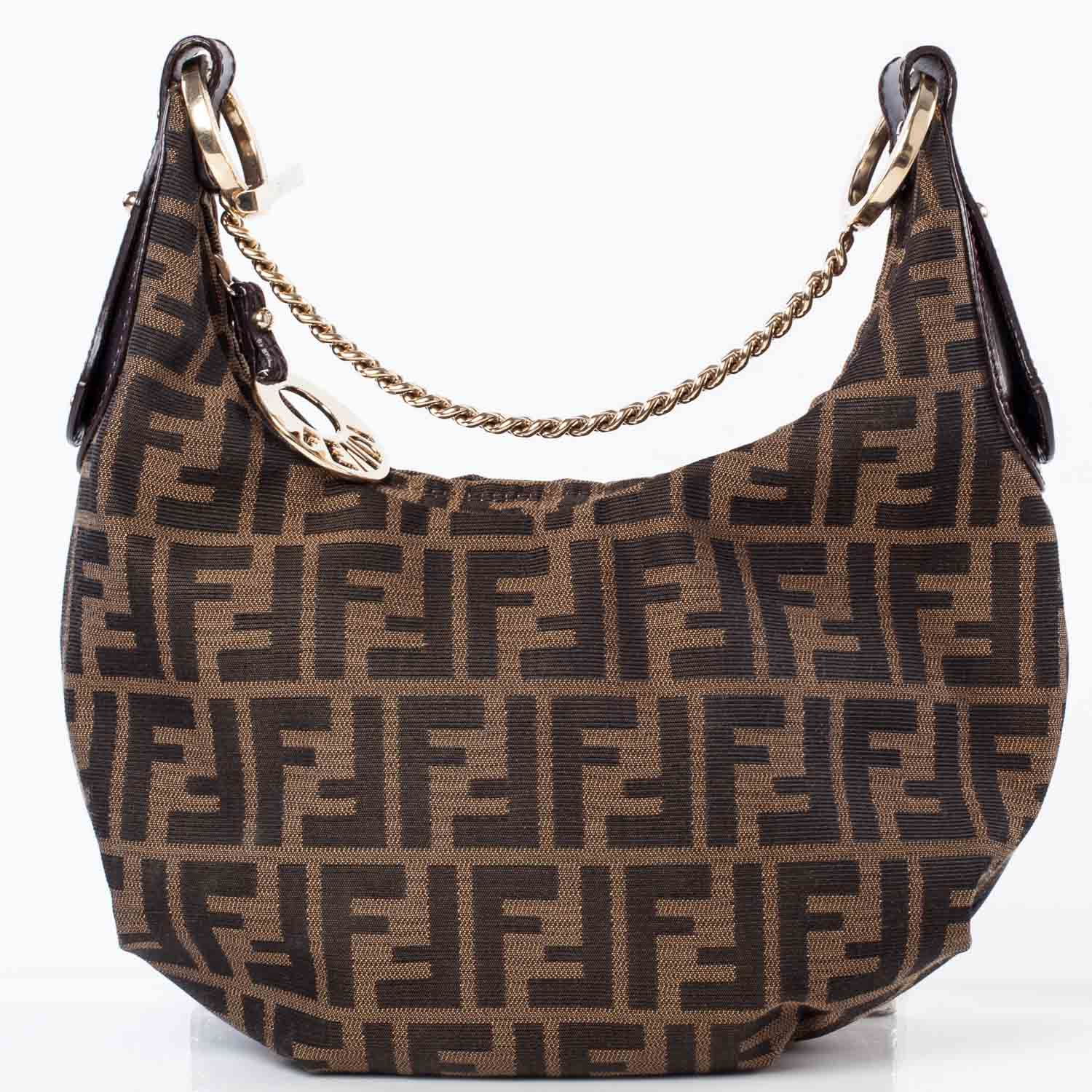 Fendi Zucca Small Chef Chain Hobo Tobacco 4 of 9