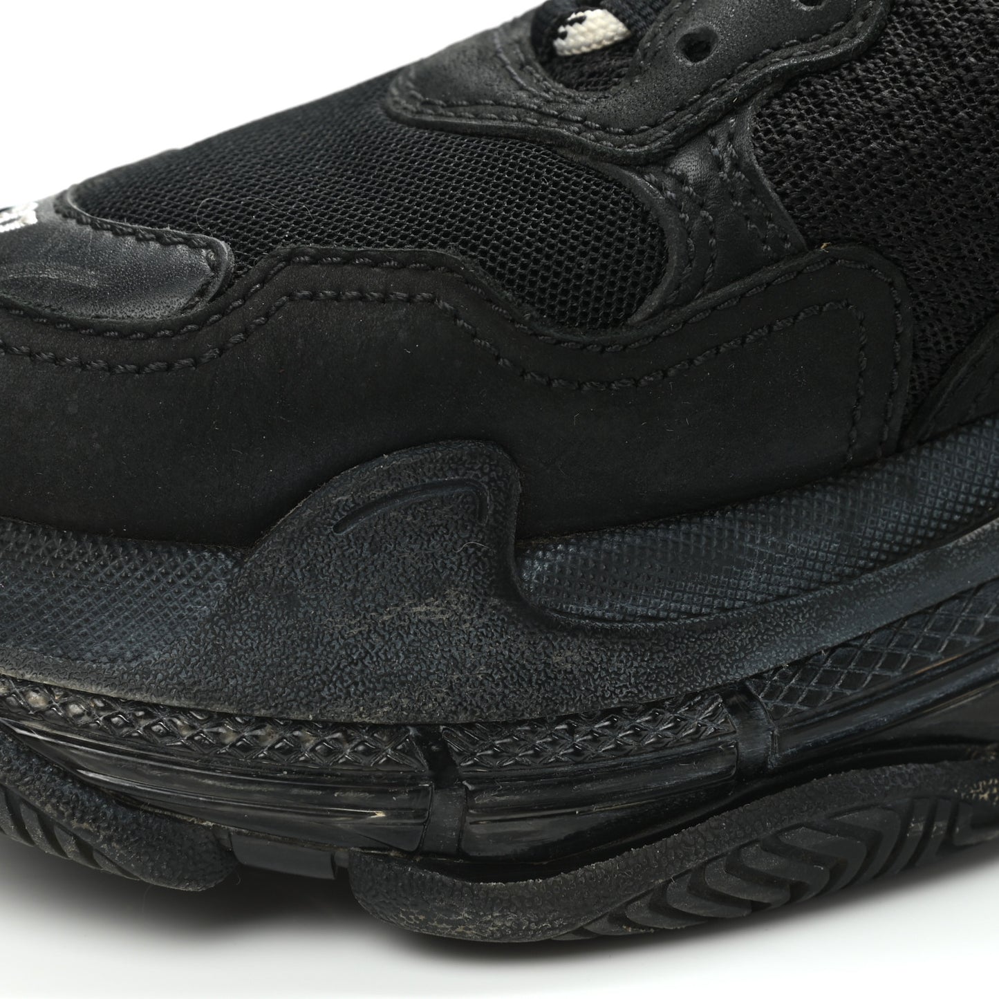 Fabric Mesh Clear Sole Womens Triple S Sneakers 37 Black