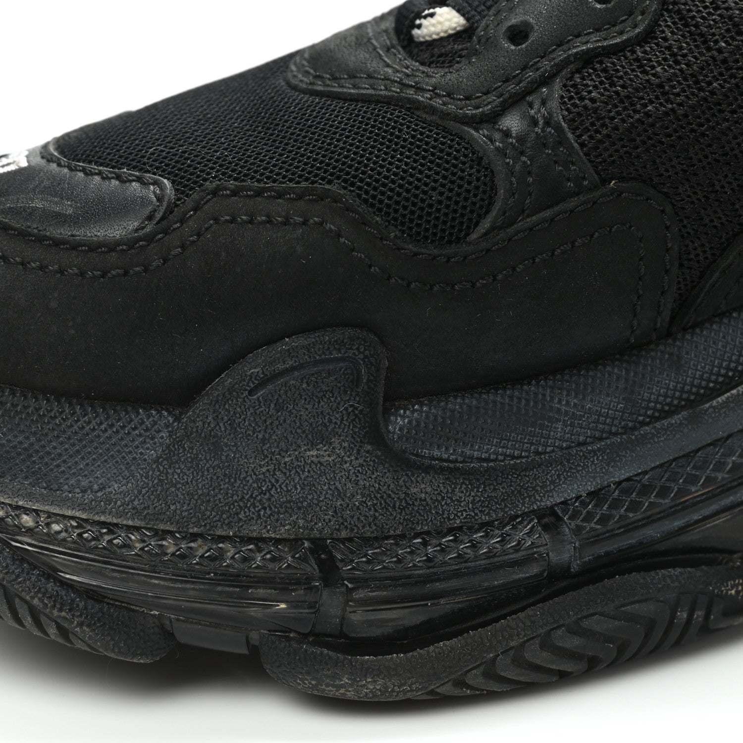 Balenciaga Fabric Mesh Clear Sole Womens Triple S Sneakers 37 Black 9 of 14