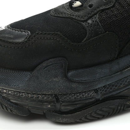 Balenciaga Fabric Mesh Clear Sole Womens Triple S Sneakers 37 Black 9 of 14