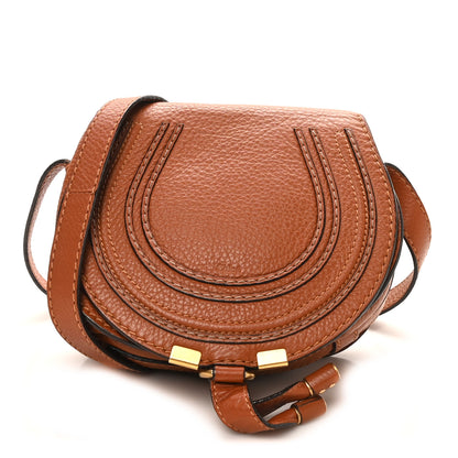Chloe Calfskin Mini Marcie Round Crossbody Bag Tan 1 of 9