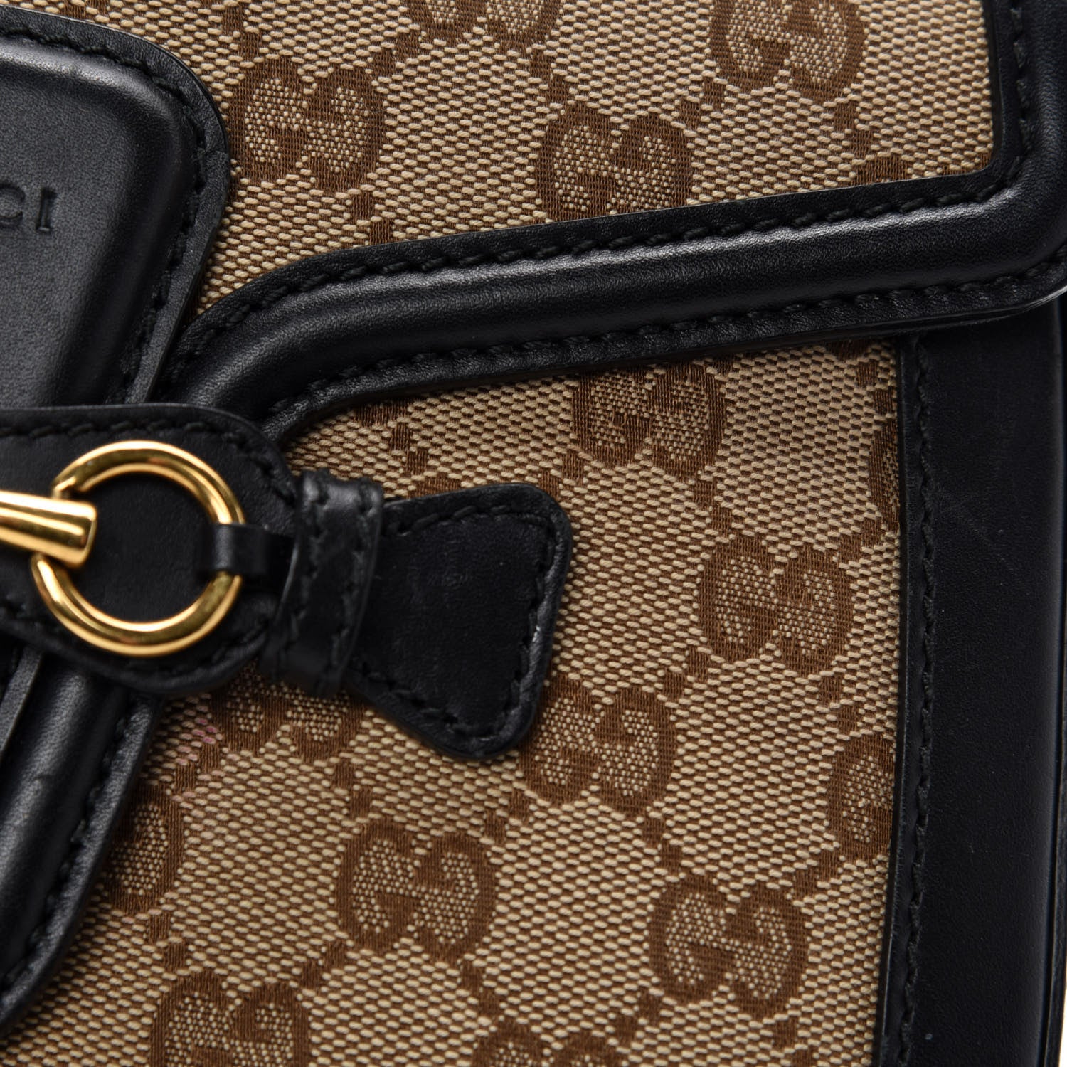 Gucci Monogram Ruinart Calfskin Medium Lady Web Shoulder Bag Beige Ebony Black 8 of 14