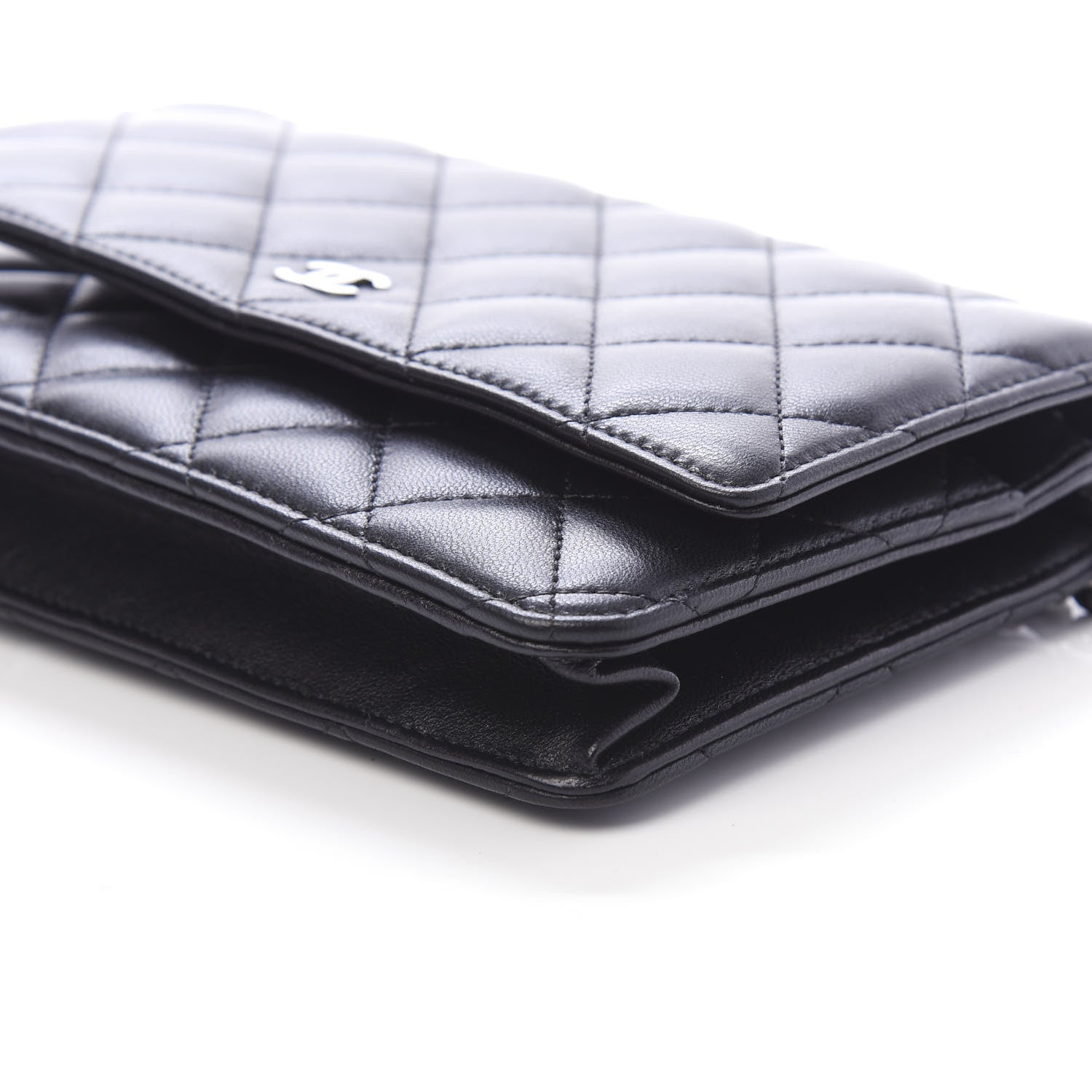Chanel Lambskin Quilted Wallet On Chain WOC Black 6 of 9