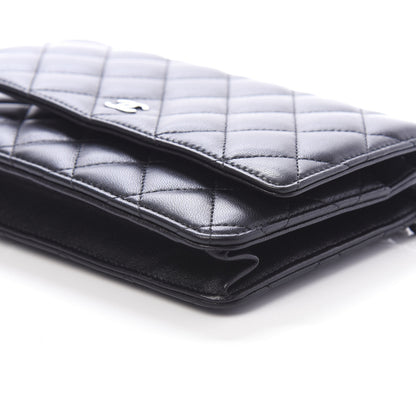 Chanel Lambskin Quilted Wallet On Chain WOC Black 6 of 9