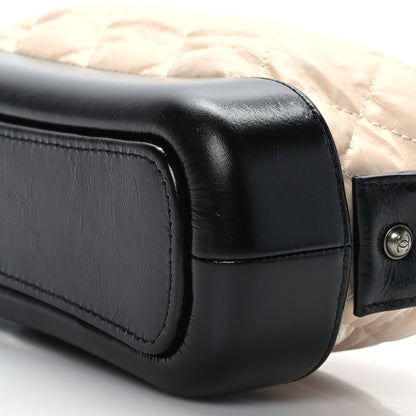 Chanel Aged Calfskin Quilted Gabrielle Cosmetic Case Beige Black 9 of 9