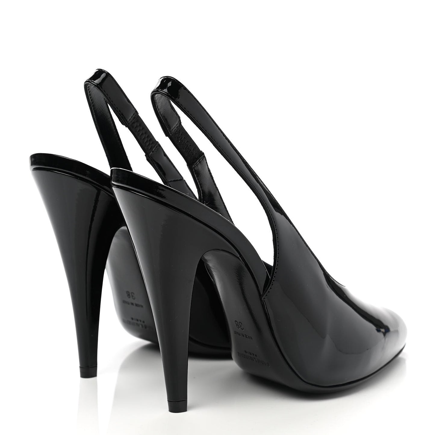 Patent Venus 110 Slingback Pointed Pumps 38 Black