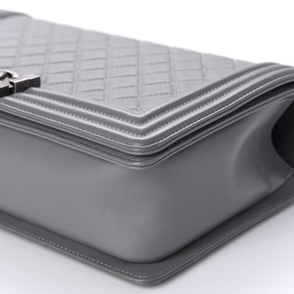 Chanel Calfskin Quilted New Medium Boy Flap Grey 7 of 10