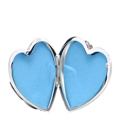 Tiffany Sterling Silver Large Ziegfeld Daisy Heart Locket Pendant 4 of 6