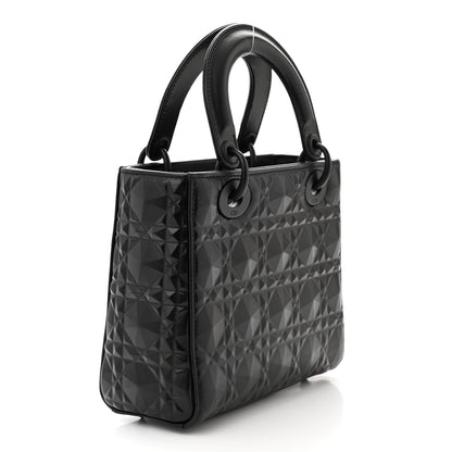 Christian Dior Calfskin Cannage Diamond Small Lady Dior Black 3 of 11