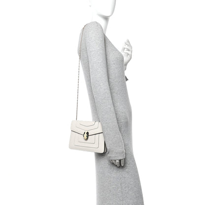 Bulgari Calfskin Small Serpenti Forever Crossbody Bag White Agate 2 of 10
