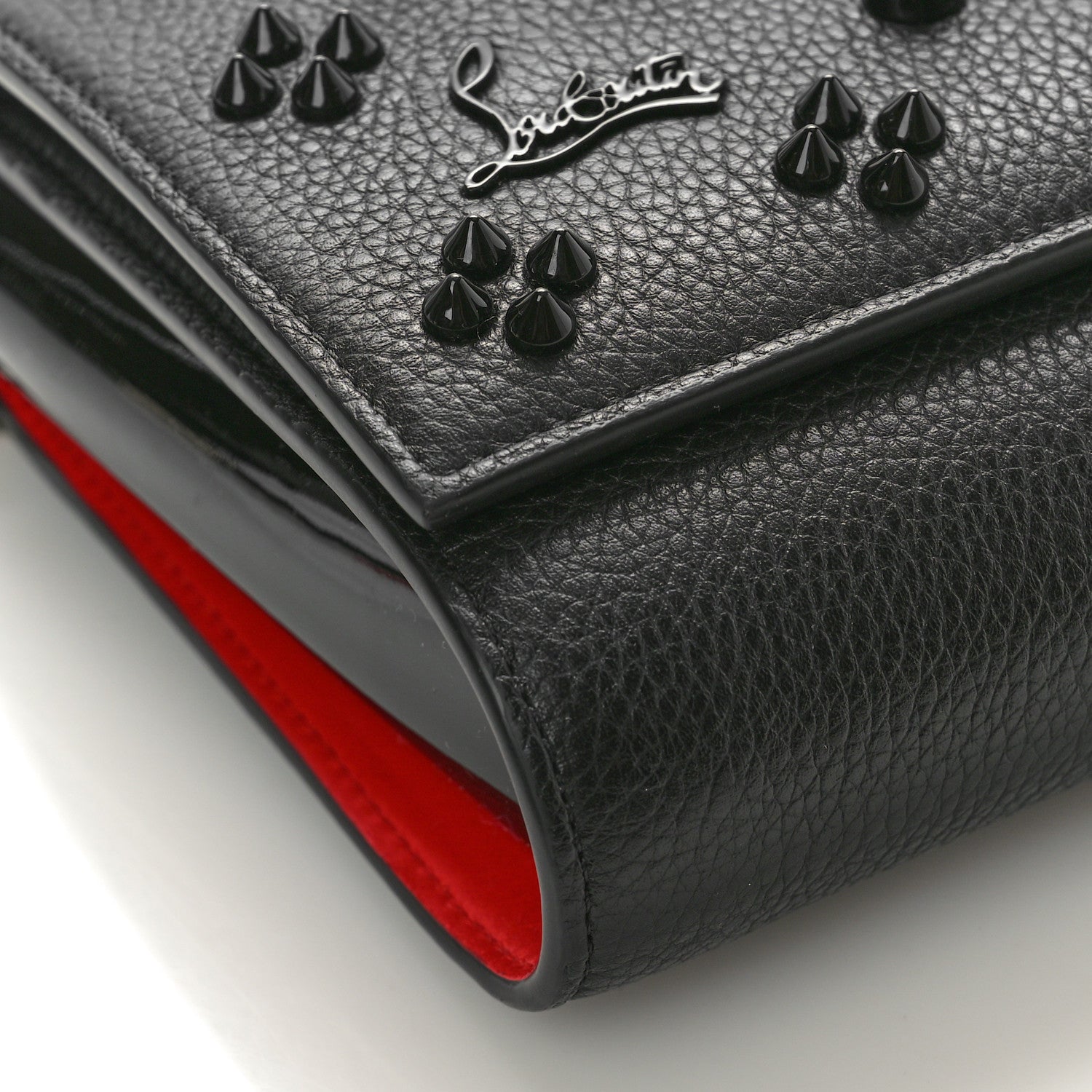 Christian Louboutin Calfskin Spikes Loubinthesky Paloma Clutch Black 9 of 10