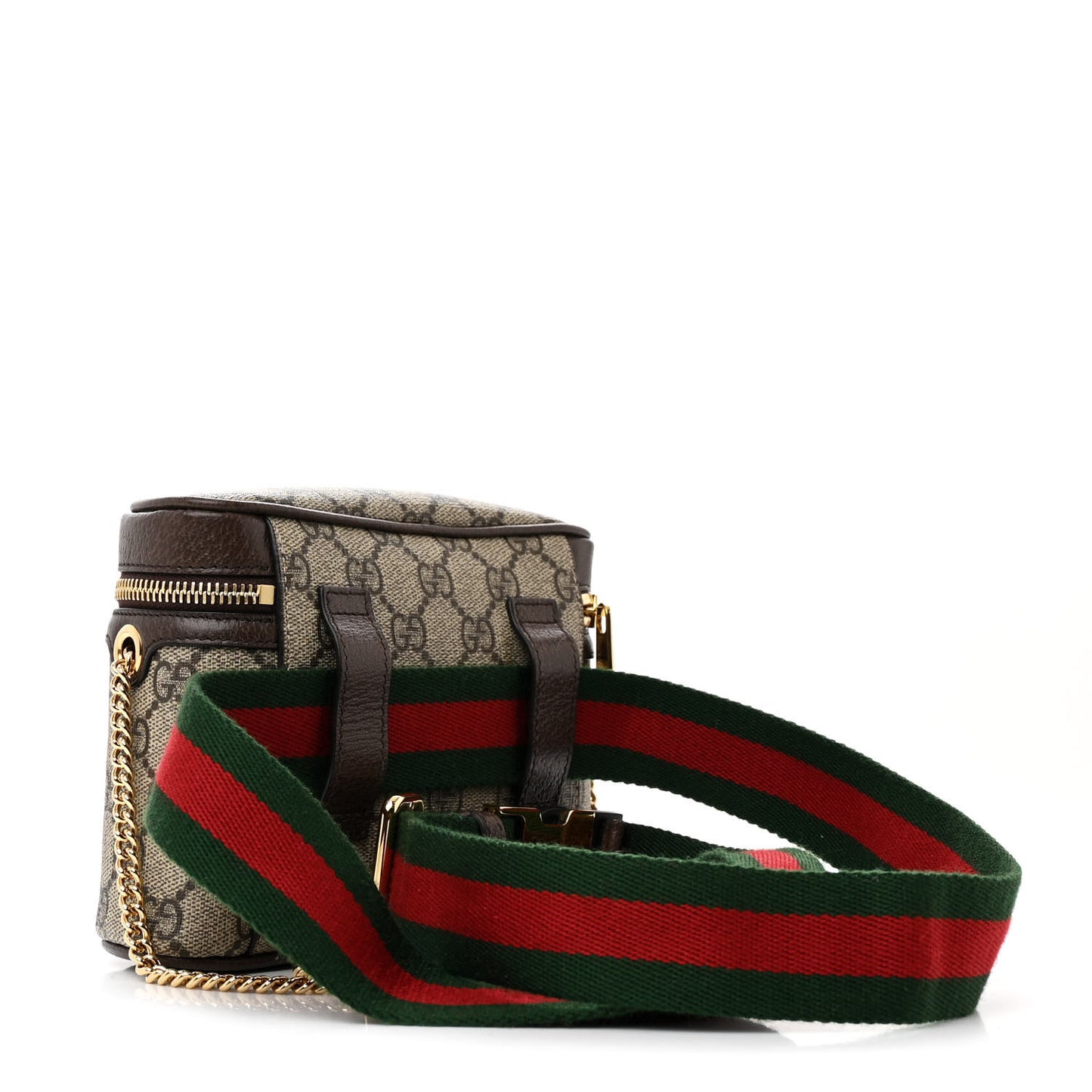 GG Supreme Monogram Textured Dollar Calfskin Web Ophidia Belt Bag 95 38 Beige Ebony New Acero