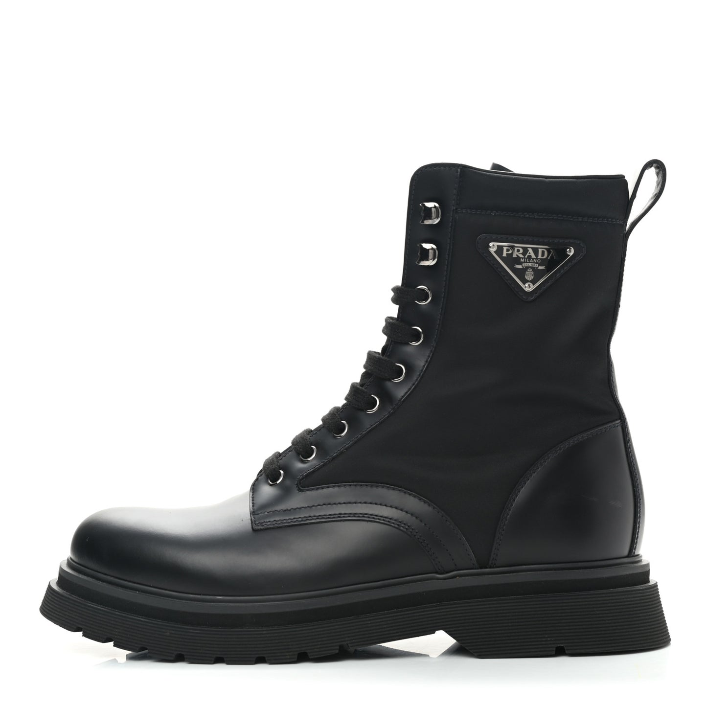 Spazzolato Rois Re-Nylon Triangle Logo Mens Combat Boots 8 Black