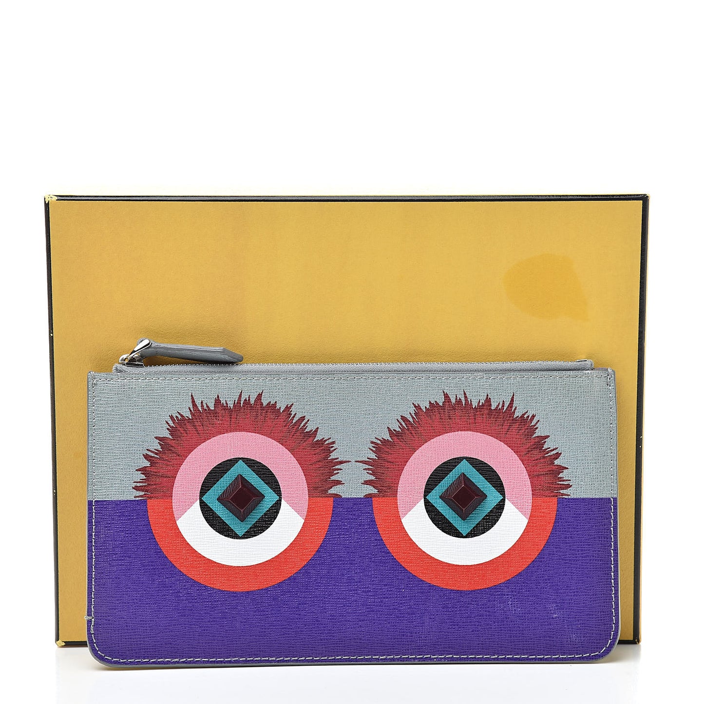 Vitello Elite Studded Hypnoteyes Zip Pouch Polvere Multicolor