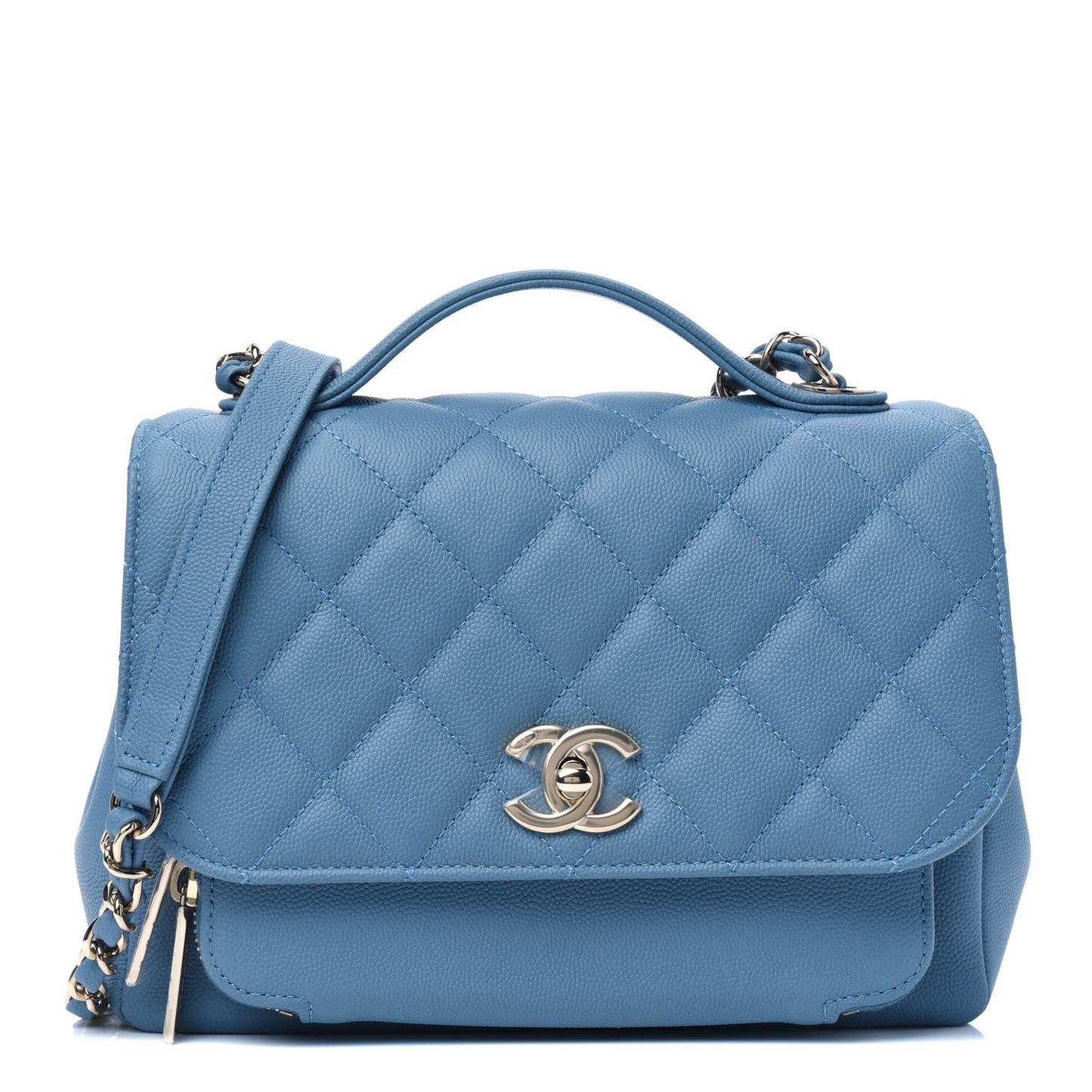Caviar Quilted Medium Business Affinity Flap Blue