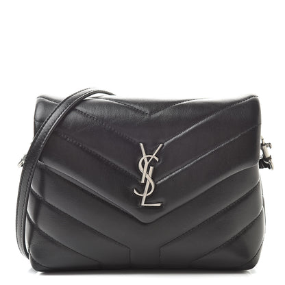 Saint Laurent Calfskin Y Quilted Monogram Toy Loulou Crossbody Bag Black 1 of 13