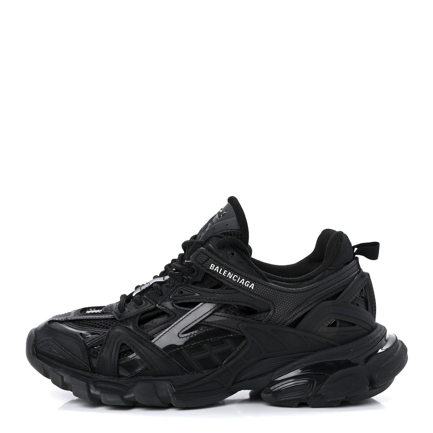 Rubber Mesh Monocolor Clear Sole Womens Track.2 Open Sneakers 38 Black