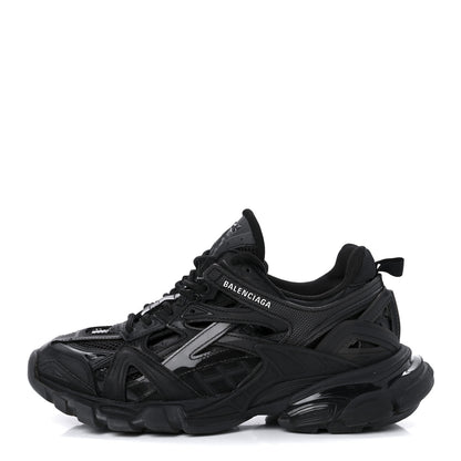 Balenciaga Rubber Mesh Monocolor Clear Sole Womens Track.2 Open Sneakers 38 Black 1 of 8