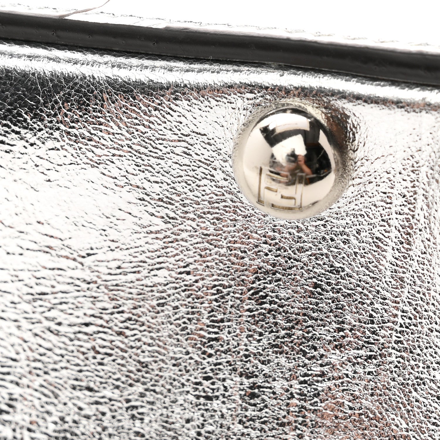 Fendi Rock Millenium Laminata Small Peekaboo I SEE U Satchel Argento 11 of 11