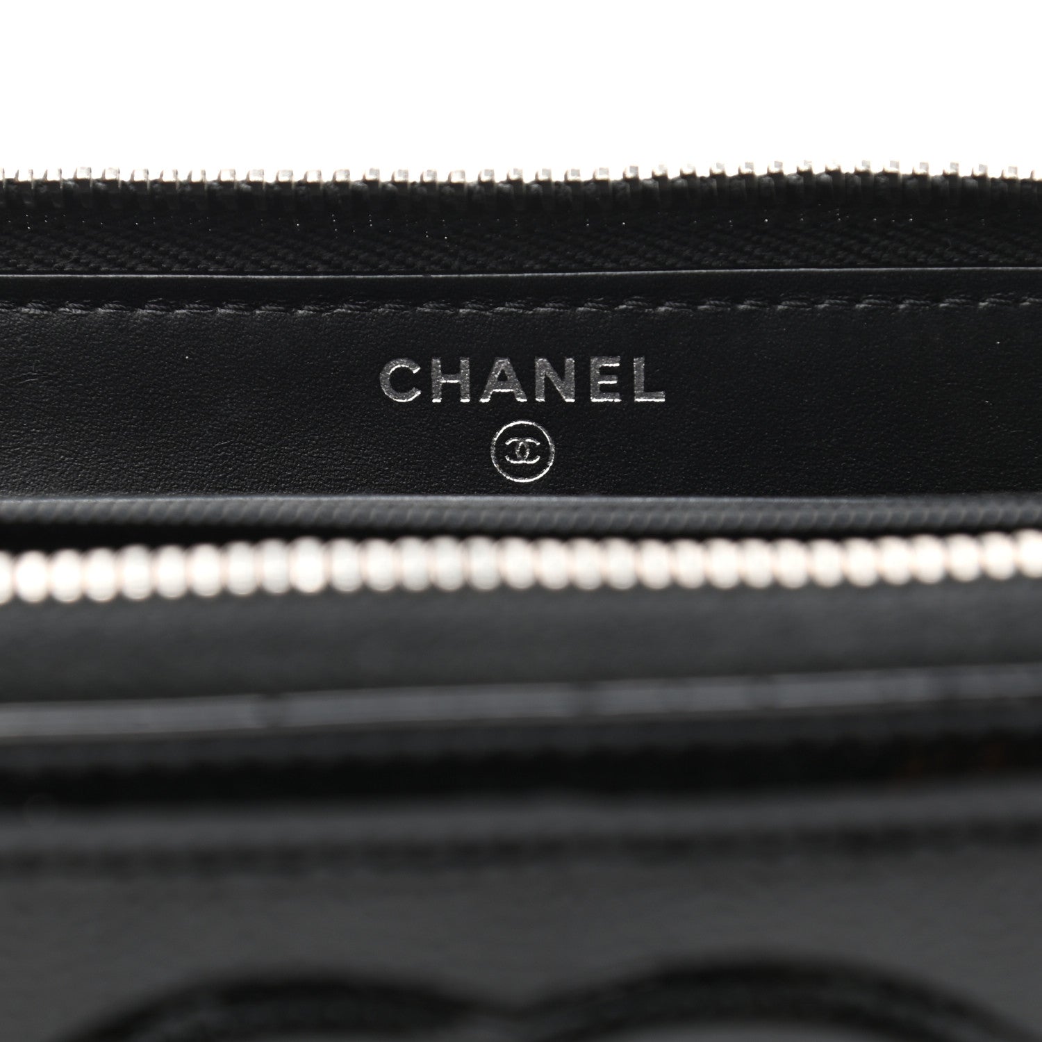 Chanel Caviar Patent Small CC Contour Zip Around Wallet Black 6 of 12