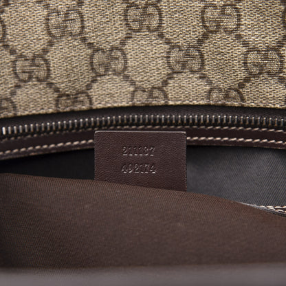 Gucci GG Supreme Monogram Medium Zippered Shopping Tote Dark Brown 7 of 12