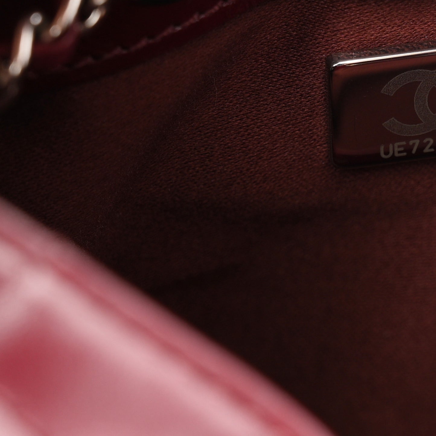 Shiny Calfskin Quilted Small Chanel 25 Handbag Burgundy