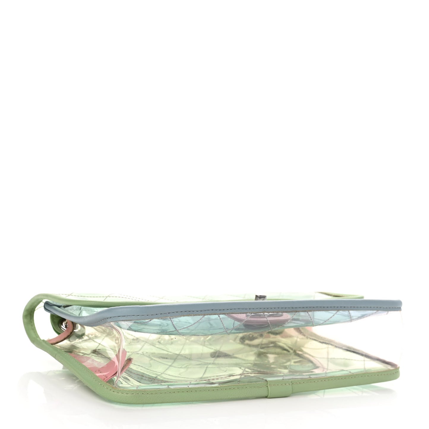 Lambskin PVC Quilted Medium Coco Splash Flap Blue Green