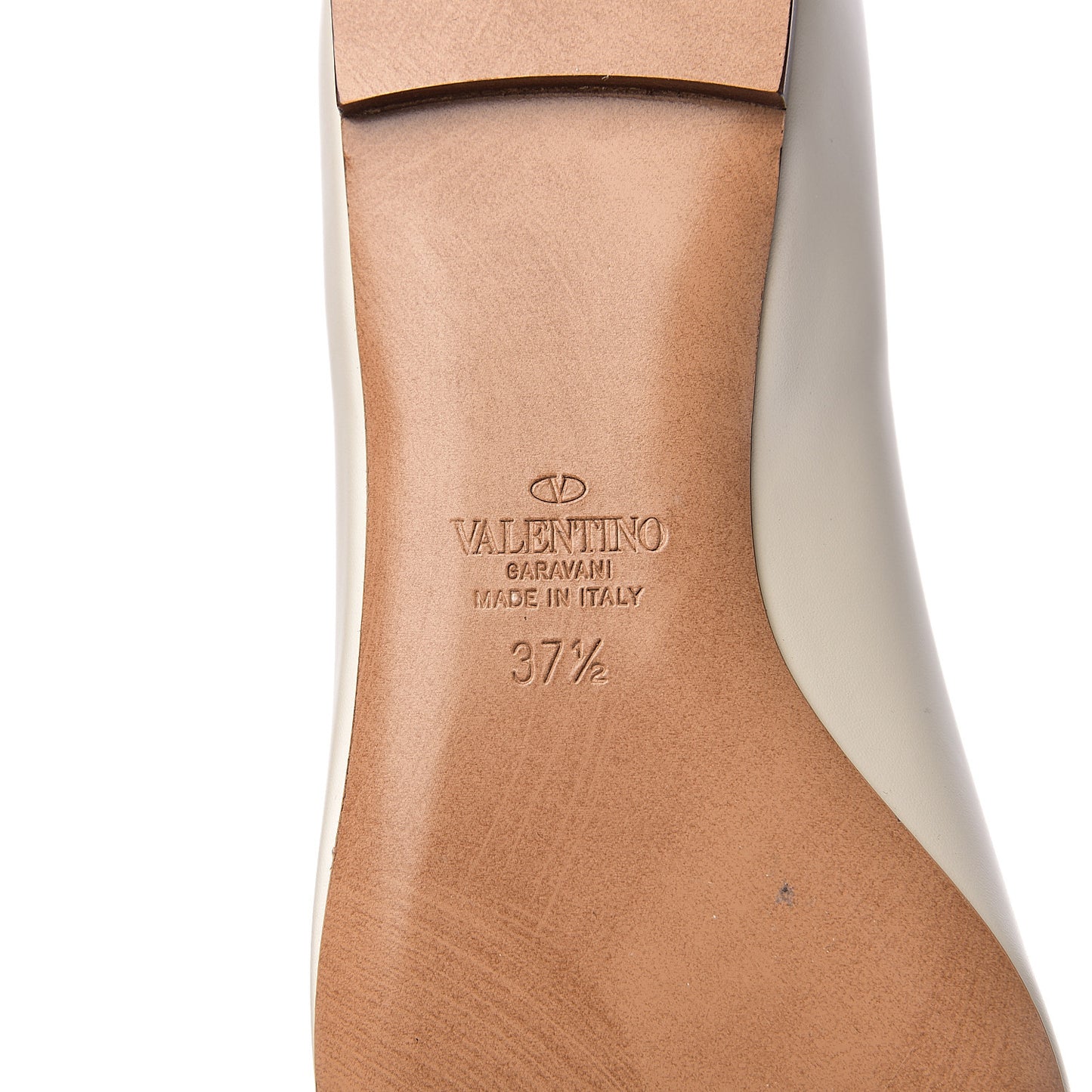 Nappa Vlogo Flats 37.5 Light Ivory