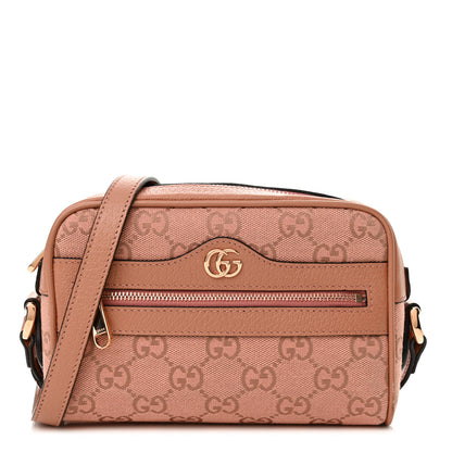 Gucci Monogram Textured Dollar Calfskin Mini Ophidia Shoulder Bag Cloche Rose Pink 1 of 11