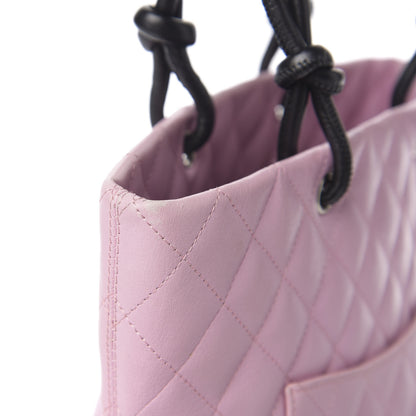 Chanel Calfskin Quilted Medium Cambon Tote Pink Black 8 of 12