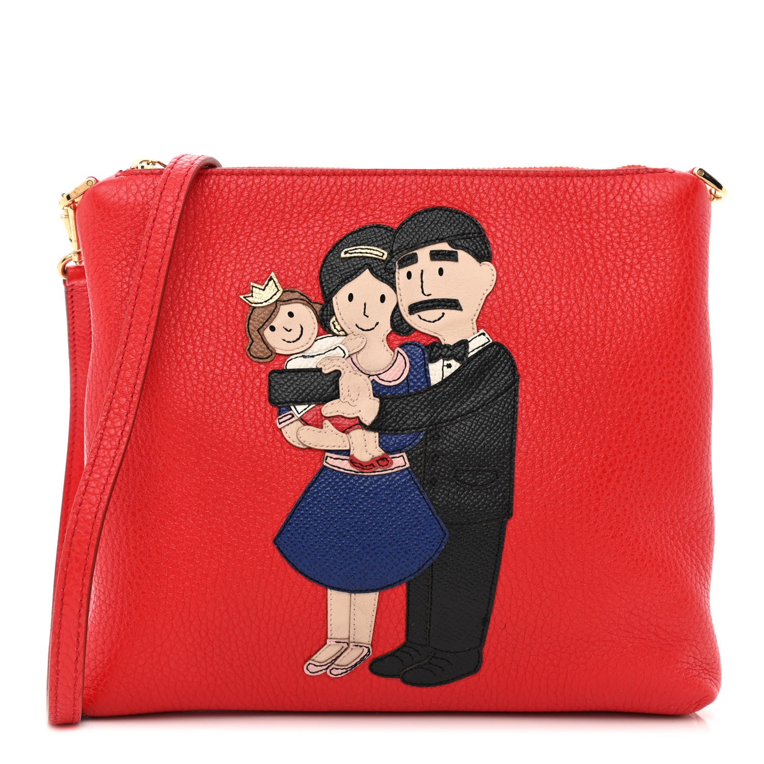 Dolce & Gabbana Calfskin Family Patch Crossbody Red 1 of 11
