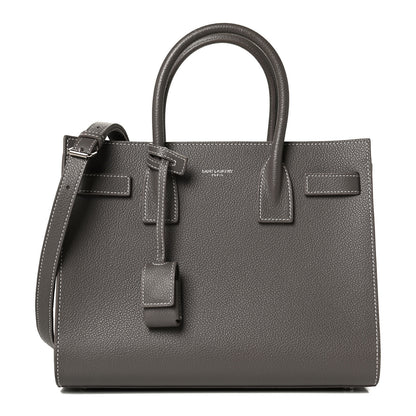 Saint Laurent Grained Calfskin Small Sac De Jour Fog 1 of 13