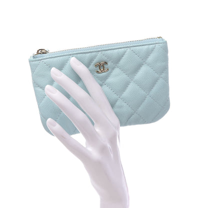 Chanel Caviar Quilted Small Cosmetic Case Light Blue 2 of 8